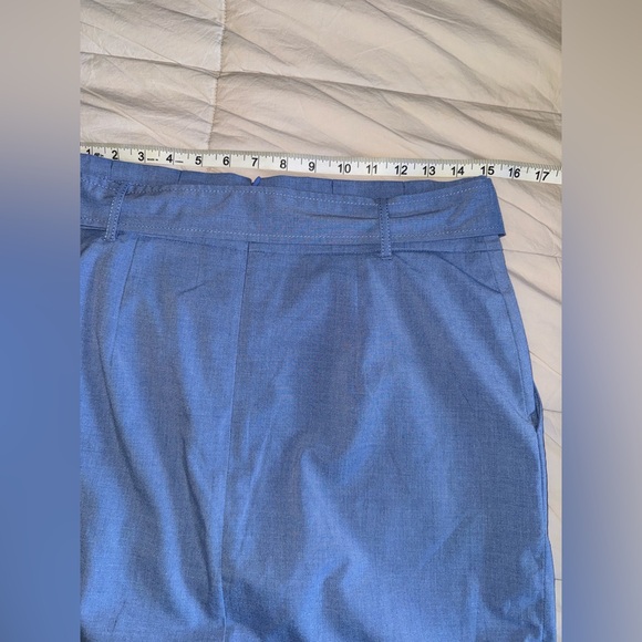 Ann Taylor Blue Pencil Skirt with Tie Front - Picture 6 of 9